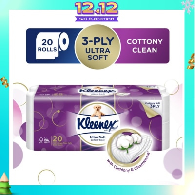 KLEENEX KLEENEX Ultra Soft Toilet Tissue Paper Cottony Clean 20 Rolls