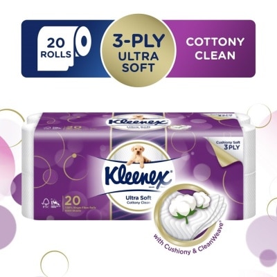 KLEENEX KLEENEX Ultra Soft Toilet Tissue Paper Cottony Clean 20 Rolls