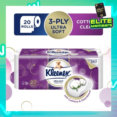 KLEENEX KLEENEX Ultra Soft Toilet Tissue Paper Cottony Clean 20 Rolls