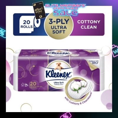KLEENEX KLEENEX Ultra Soft Toilet Tissue Paper Cottony Clean 20 Rolls