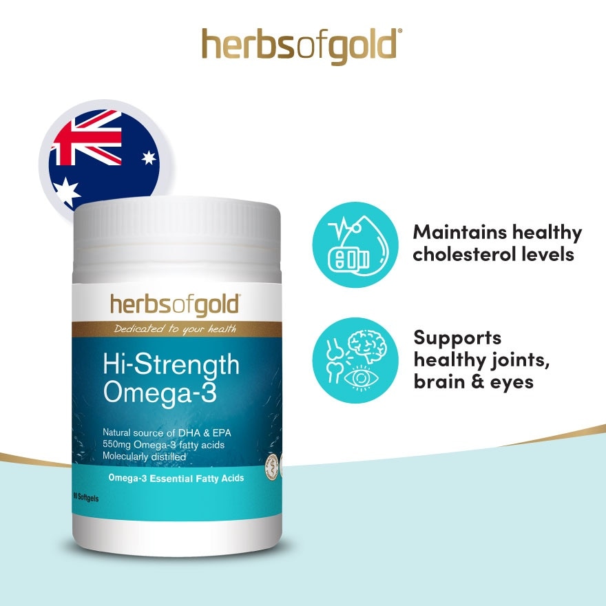 Hi-Strength Omega-3 Fish Oil Softgel (To Support Healthy Heart, Brain, Joint & Vision) 90s