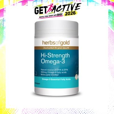 HERBS OF GOLD - Hi-Strength Omega-3 Fish Oil Softgel (To Support Healthy Heart, Brain, Joint & Vision) 90s image