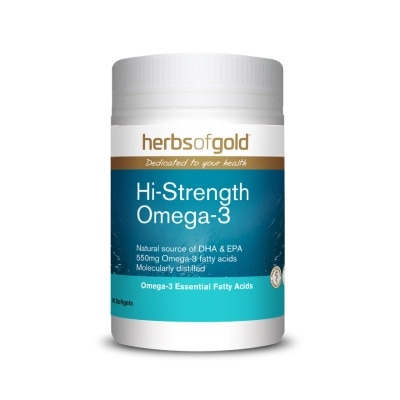 HERBS OF GOLD Hi-Strength Omega-3 Fish Oil Softgel (To Support Healthy Heart, Brain, Joint & Vision) 90s