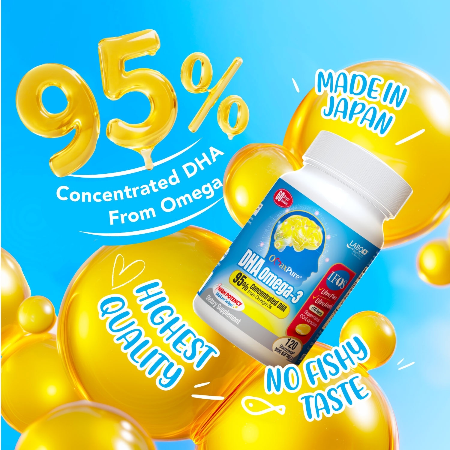 OmaxPure DHA Omega-3 Dietary Supplement Softgel 120s