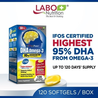 LABO NUTRITION - OmaxPure DHA Omega3 Fish Oil Softgels (Brain, Memory, Eye & Prenatal Support) 120s