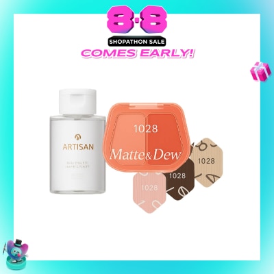 1028 - Soft Duo Blush + Mini Finger Puff + Brush & Sponge Cleaner Bundle Set 1s