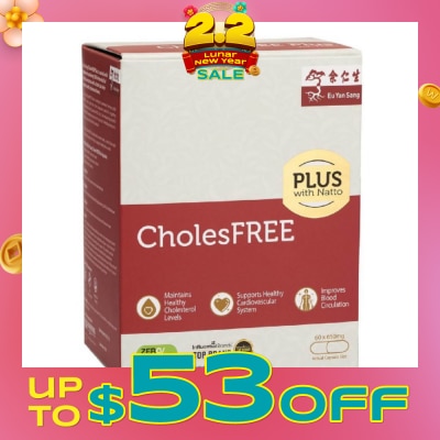 EU YAN SANG CholesFREE PLUS With Natto 60s (High Strength with red yeast rice and natto, ZEROTOX® patented technology) Singapore Only Formula