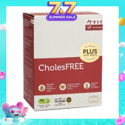 EU YAN SANG - Cholesfree Plus With Natto Singapore Only Formula (High Strength With Red Yeast Rice And Natto, Zerotox® Patented Technology) 60s (Expiry: Mar`2027)