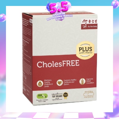EU YAN SANG - CholesFREE PLUS With Natto 60s (High Strength with red yeast rice and natto, ZEROTOX® patented technology) Singapore Only Formula