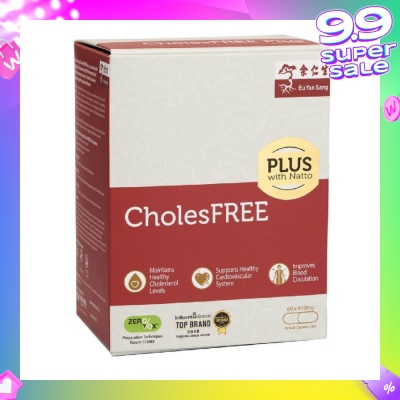 EU YAN SANG CholesFREE PLUS With Natto 60s (High Strength with red yeast rice and natto, ZEROTOX® patented technology) Singapore Only Formula