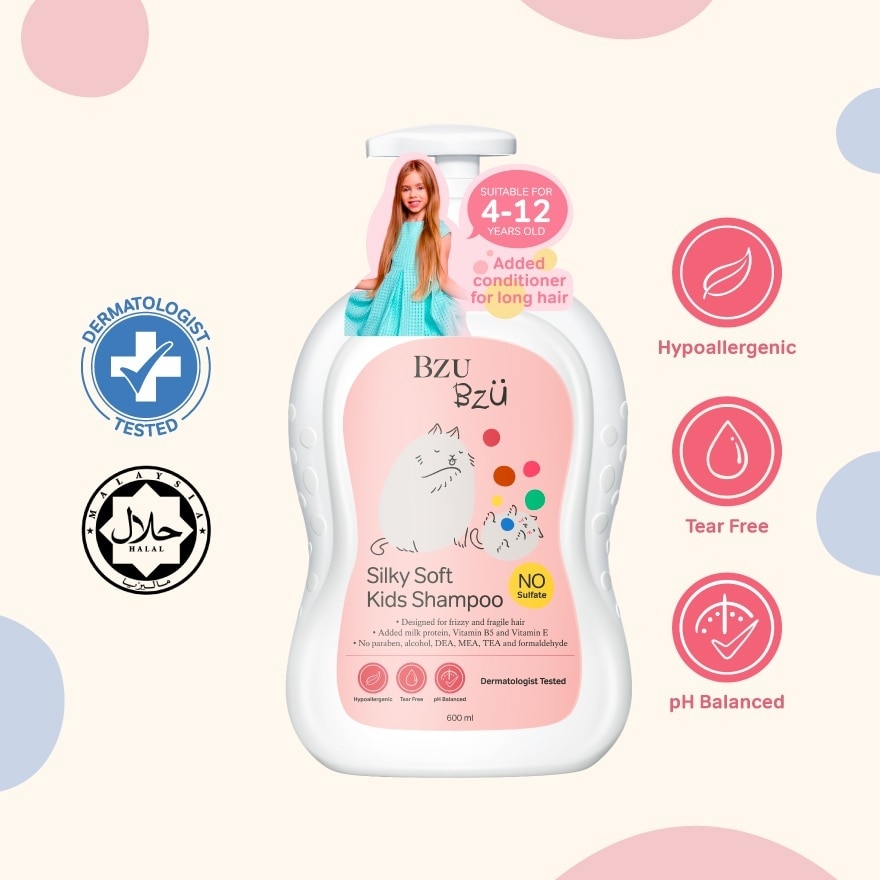 Silky Soft Kids No Tear Shampoo (Designed for Frizzy & Fragile Hair) 600ml