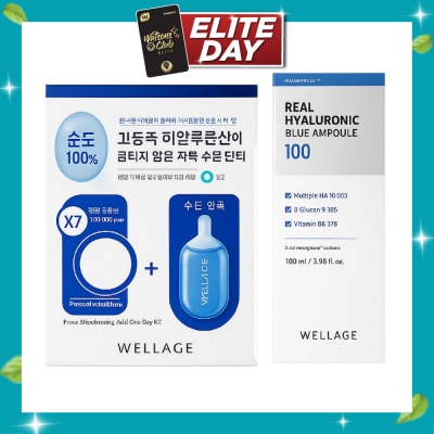 WELLAGE Real Hyaluronic 1 Day Kit + Blue Ampoule Bundle Set 1s image