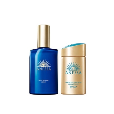 ANESSA Perfect UV Sunscreen Milk + Night Suncare Serum Bundle Set 1s image