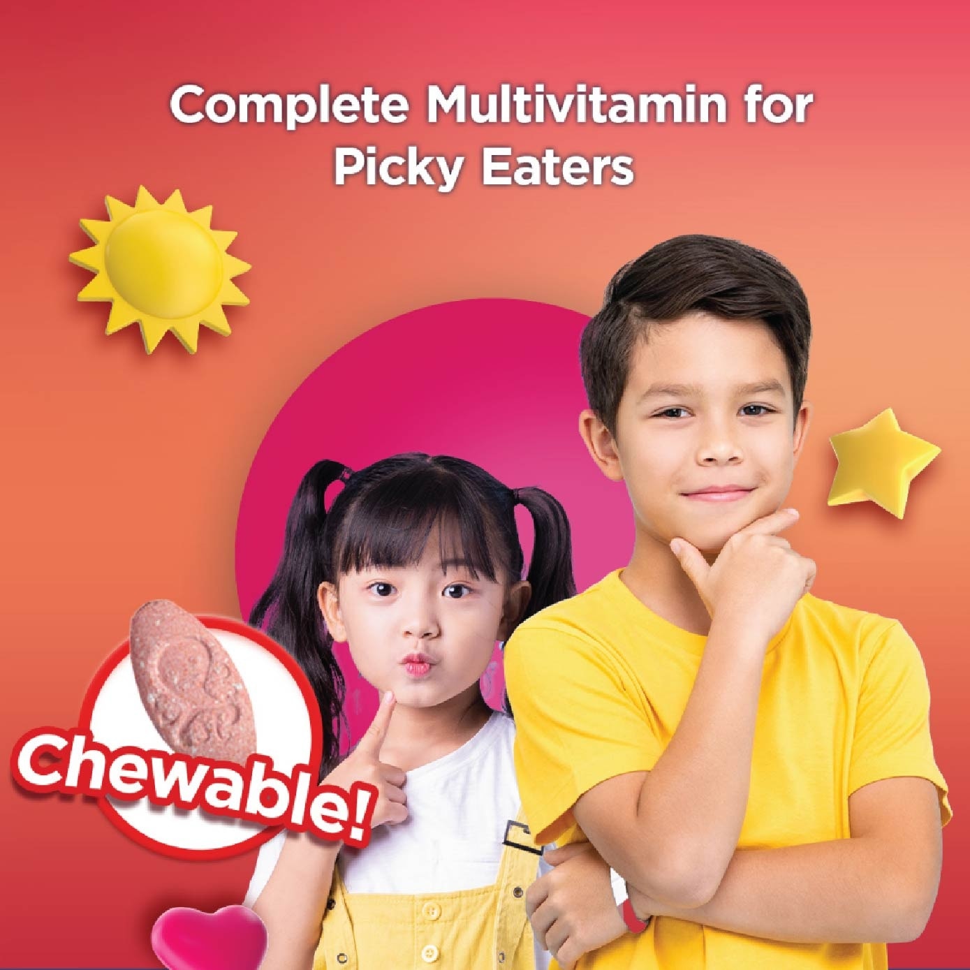 Multivitamin & Mineral Chewable Tablets for Kids Strawberry (For Kids' Growth) 60s