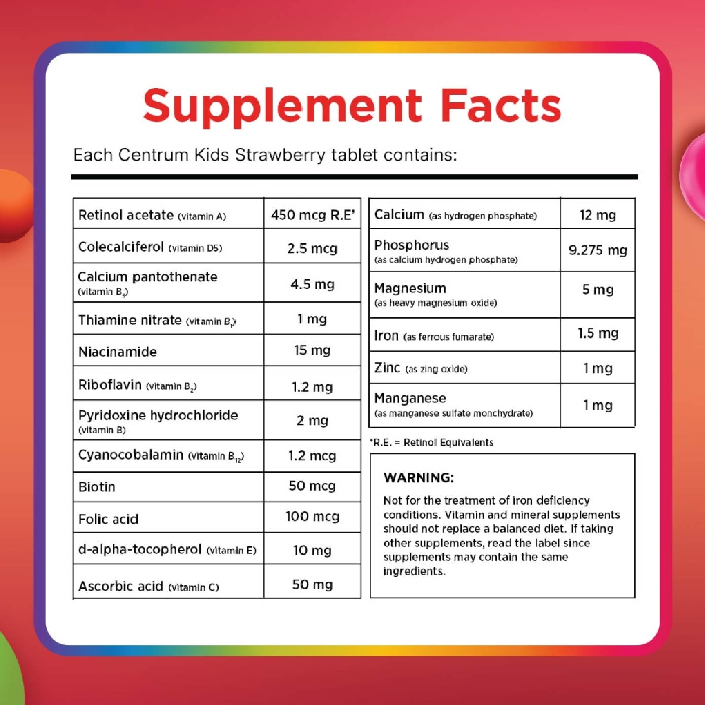 Multivitamin & Mineral Chewable Tablets for Kids Strawberry (For Kids' Growth) 60s