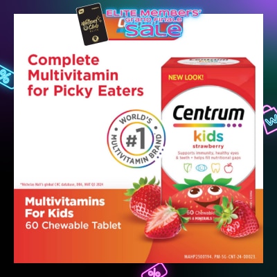 CENTRUM Multivitamin & Mineral Chewable Tablets for Kids Strawberry (For Kids' Growth) 60s