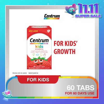 CENTRUM Multivitamin & Mineral Chewable Tablets for Kids Strawberry (For Kids' Growth) 60s
