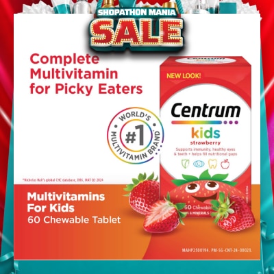 CENTRUM - Multivitamin & Mineral Chewable Tablets for Kids Strawberry (For Kids' Growth) 60s