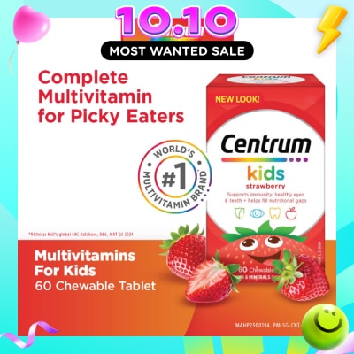 CENTRUM Multivitamin & Mineral Chewable Tablets for Kids Strawberry (For Kids' Growth) 60s image