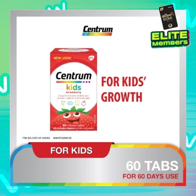 CENTRUM Multivitamin & Mineral Chewable Tablets for Kids Strawberry (For Kids' Growth) 60s