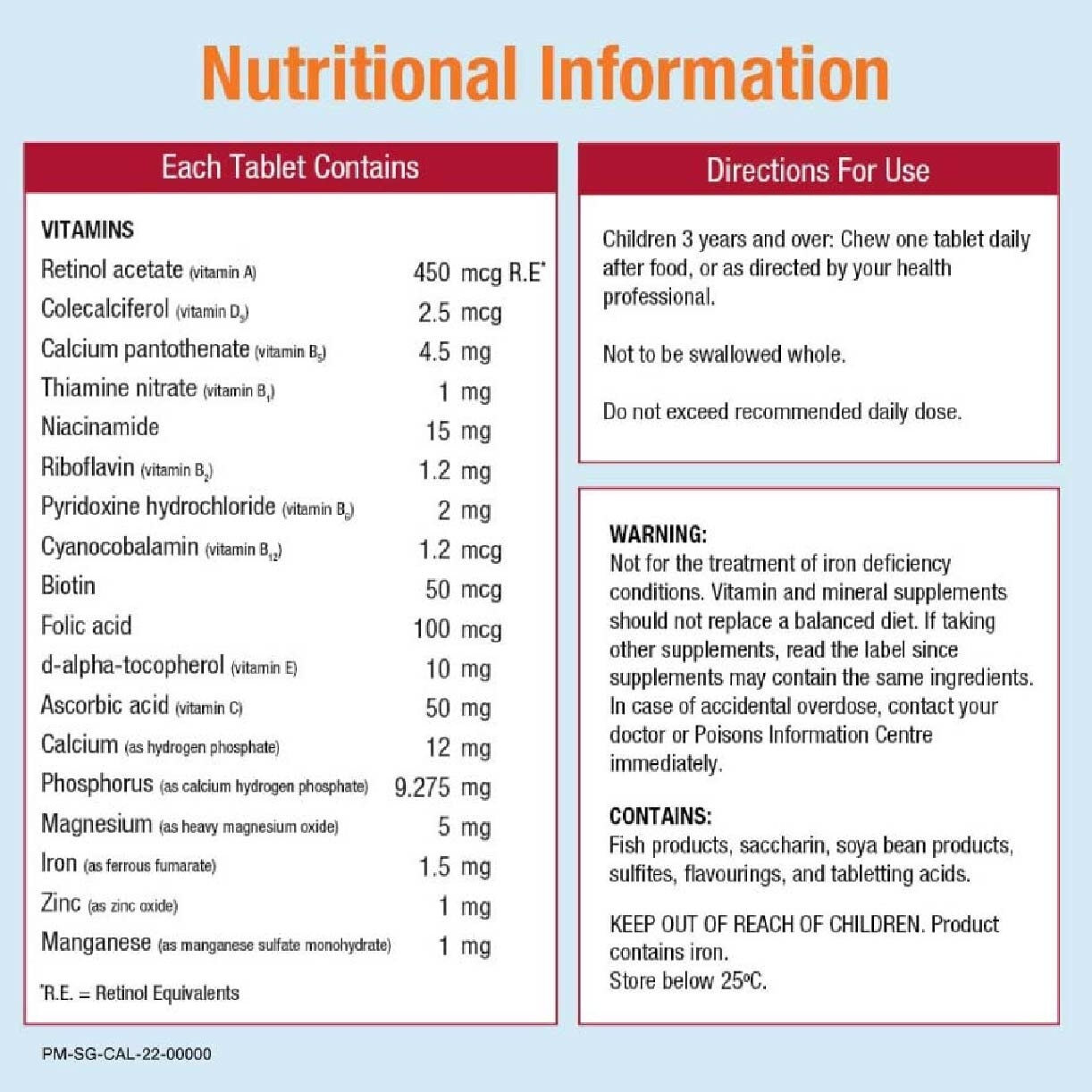 Multivitamin & Mineral Chewable Tablets for Kids Strawberry (For Kids' Growth) 60s