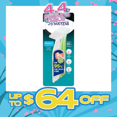 SYSTEMA - Interdental Brush Medium (Removes 95% Plaque) 8s