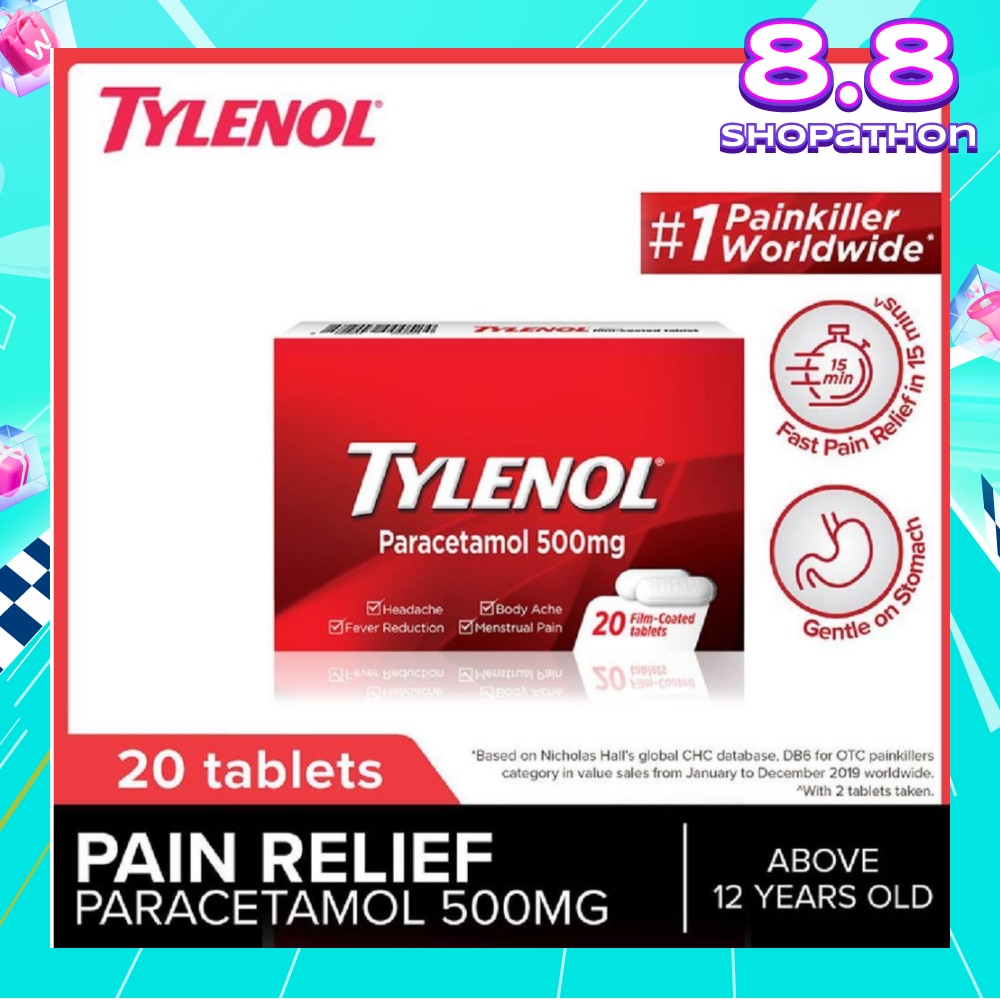 Adult Paracetamol Film Coated Tablet 500mg (For Fever & Pain Relief) 20s