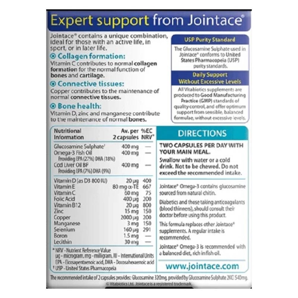 Jointace Omega 3 Capsules (with Glucosamine & Cod Liver Oil & Vitamin D) 30s (Expiry: Jul`2025)