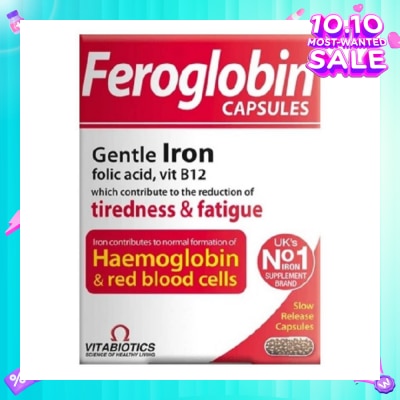 VITABIOTICS Feroglobin B12 Capsules (Reduce Tiredness & Fatigue) 30s