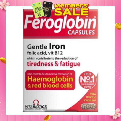 VITABIOTICS Feroglobin B12 Capsules (Reduce Tiredness & Fatigue) 30s