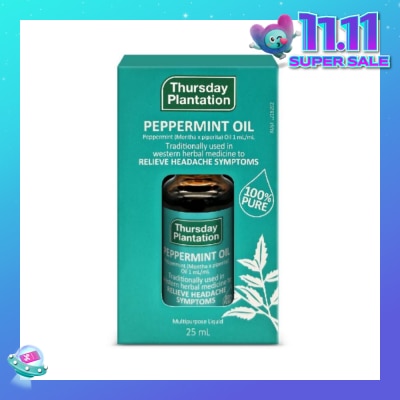 THURSDAY PLANTATION Peppermint Oil 100% (Relaxes & Ease Tension) 25ml