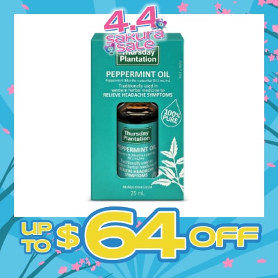 THURSDAY PLANTATION - Peppermint Oil 100% (Relaxes & Ease Tension) 25ml