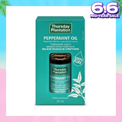 THURSDAY PLANTATION Peppermint Oil 100% (Relaxes & Ease Tension) 25ml
