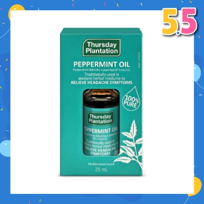 THURSDAY PLANTATION Peppermint Oil 100% (Relaxes & Ease Tension) 25ml