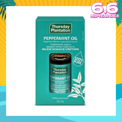 THURSDAY PLANTATION Peppermint Oil 100% (Relaxes & Ease Tension) 25ml