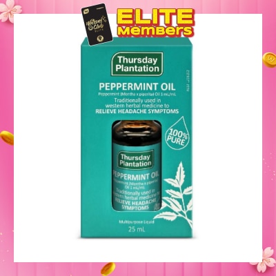 THURSDAY PLANTATION Peppermint Oil 100% (Relaxes & Ease Tension) 25ml