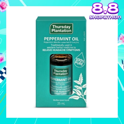 THURSDAY PLANTATION Peppermint Oil 100% (Relaxes & Ease Tension) 25ml
