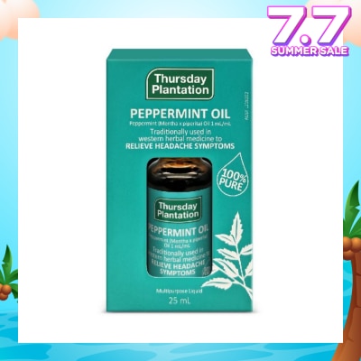 THURSDAY PLANTATION Peppermint Oil 100% (Relaxes & Ease Tension) 25ml