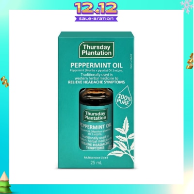 THURSDAY PLANTATION Peppermint Oil 100% (Relaxes & Ease Tension) 25ml