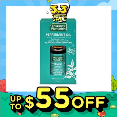 THURSDAY PLANTATION Peppermint Oil 100% (Relaxes & Ease Tension) 25ml