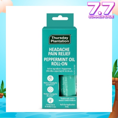 THURSDAY PLANTATION Peppermint Oil Roll On (Relieves Headache Symptoms) 9ml