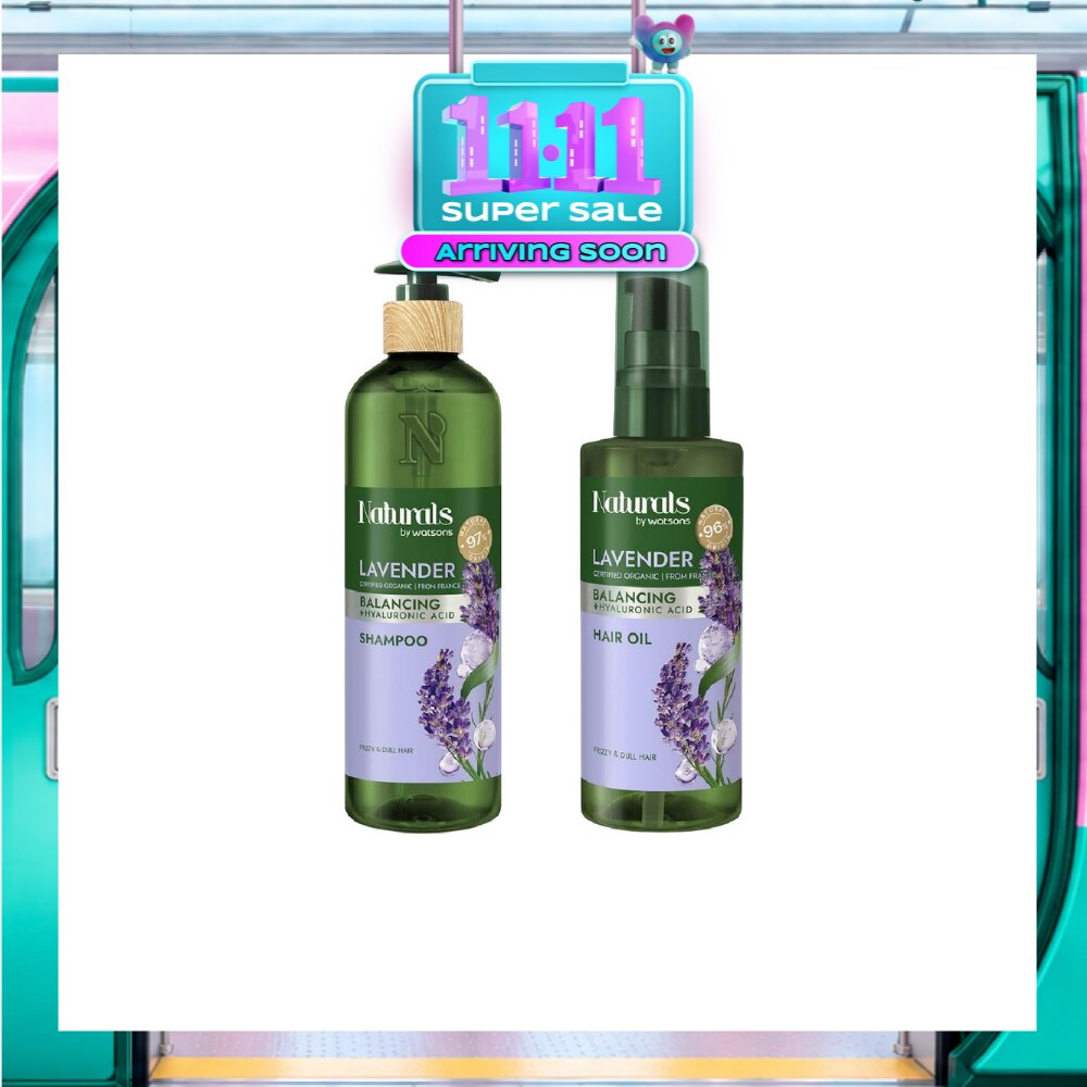 Lavender + Hyaluronic Acid Balancing Hair Oil & Shampoo Bundle Set 1s image