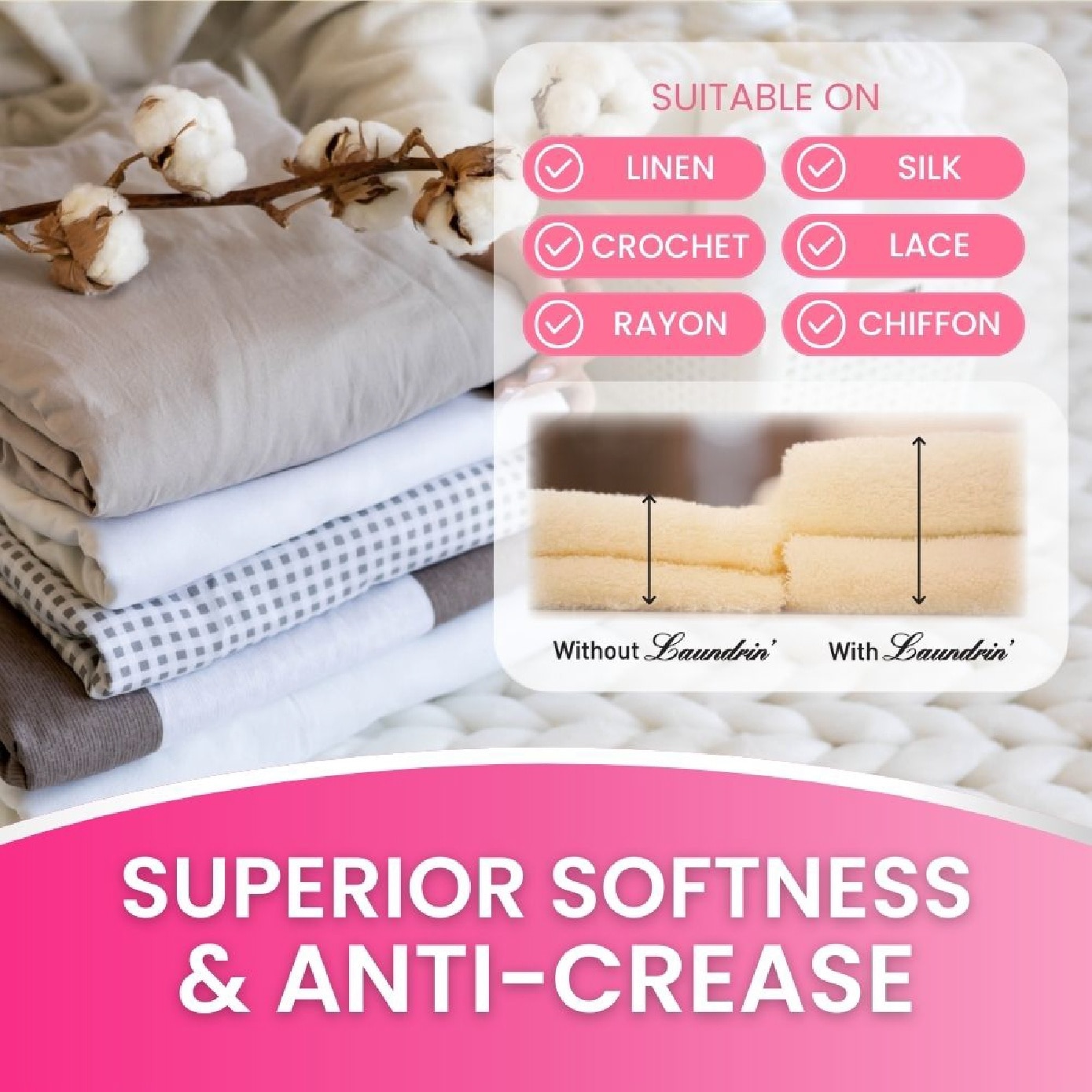 Laundry Fabric Softener White Tea Jumbo Refill Pack 1300ml