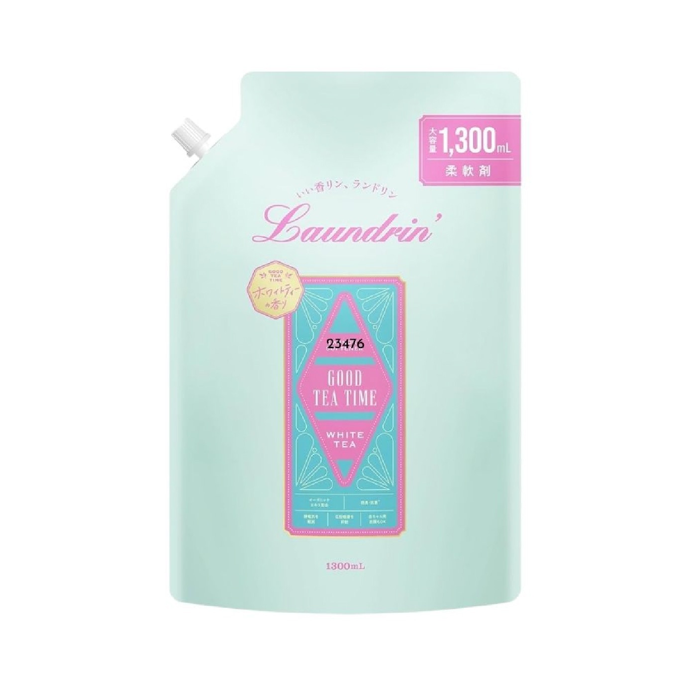 Laundry Fabric Softener White Tea Jumbo Refill Pack 1300ml