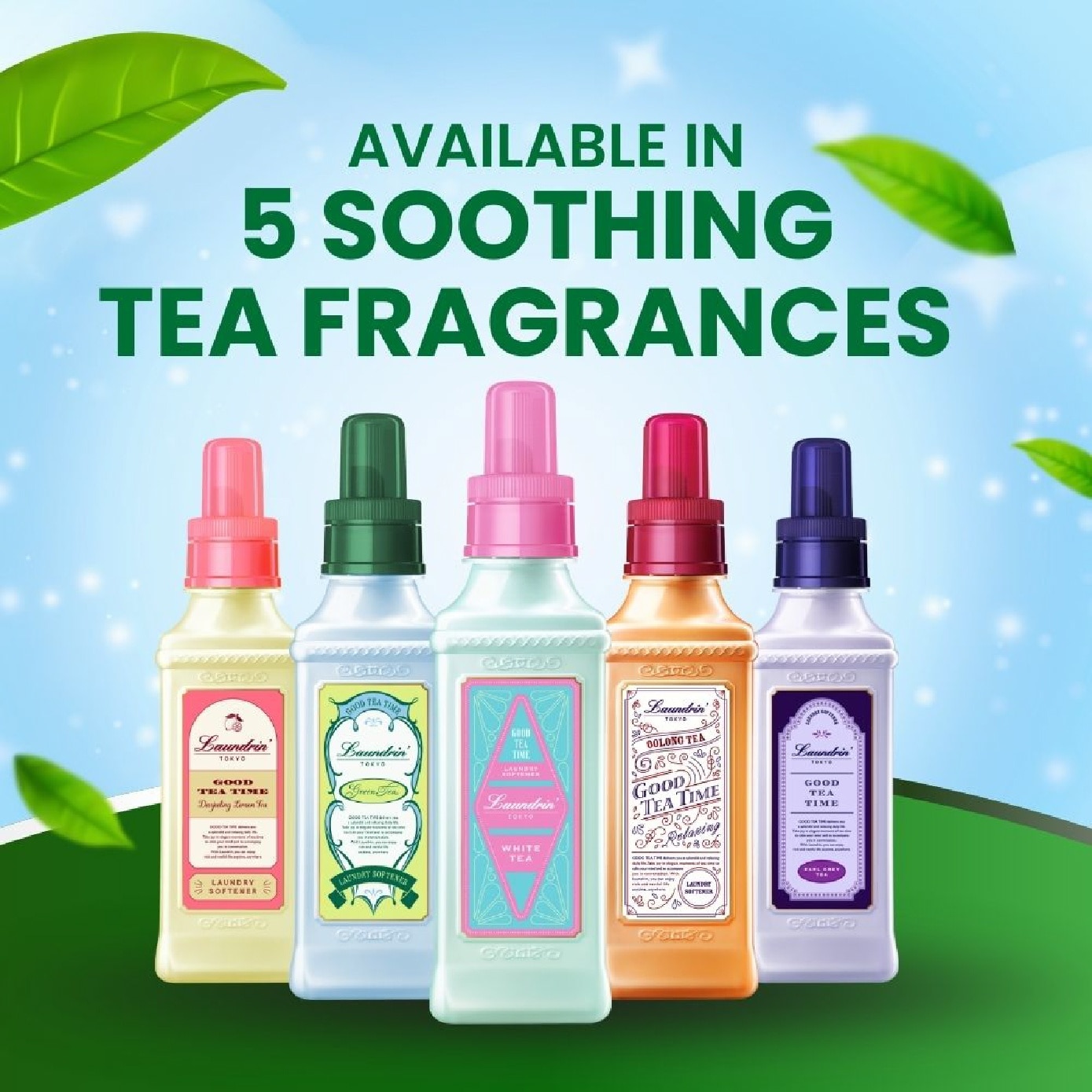 Laundry Fabric Softener Green Tea Jumbo Refill Pack 1300ml