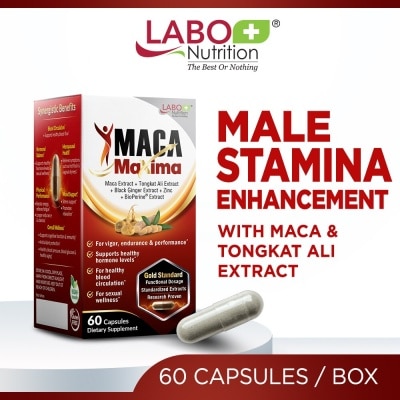 LABO NUTRITION Macamaxima Dietary Supplement Capsule (For Men Reproductive Sexual Health, Energy, Stamina, Performance And Endurance) 60s