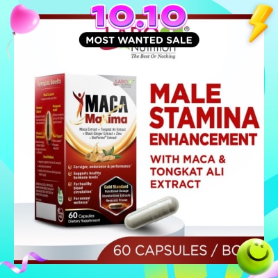 LABO NUTRITION MACA Maxima Men’s Stamina Vitality with Tongkat Ali Capsules (Sexual Health, Energy & Stamina) 60s image