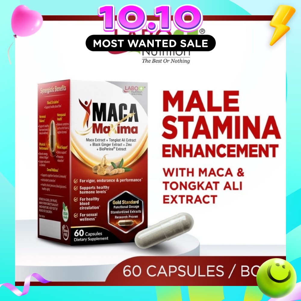 MACA Maxima Men’s Stamina Vitality with Tongkat Ali Capsules (Sexual Health, Energy & Stamina) 60s image