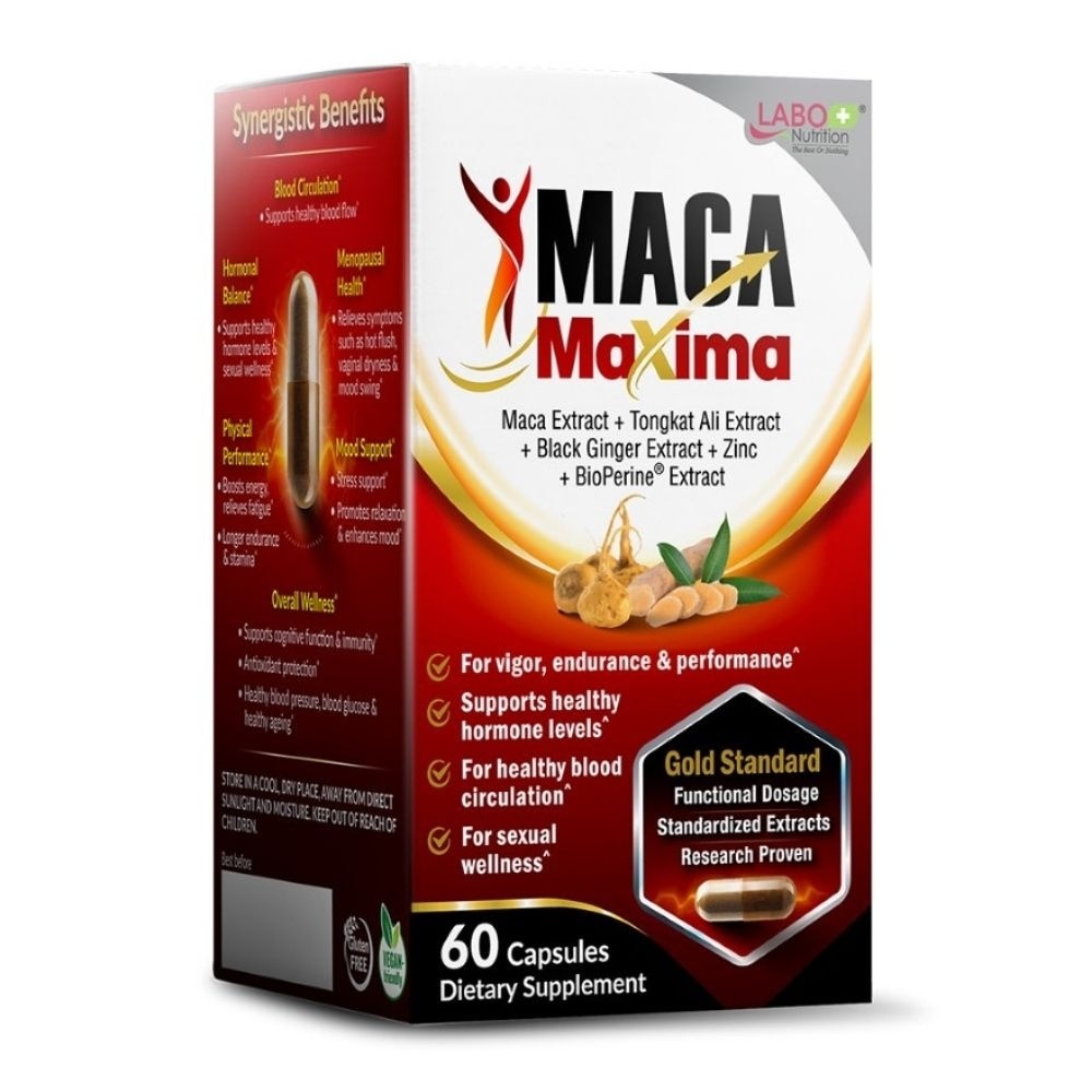 MACA Maxima Men’s Stamina Vitality with Tongkat Ali Capsules (Sexual Health, Energy & Stamina) 60s image