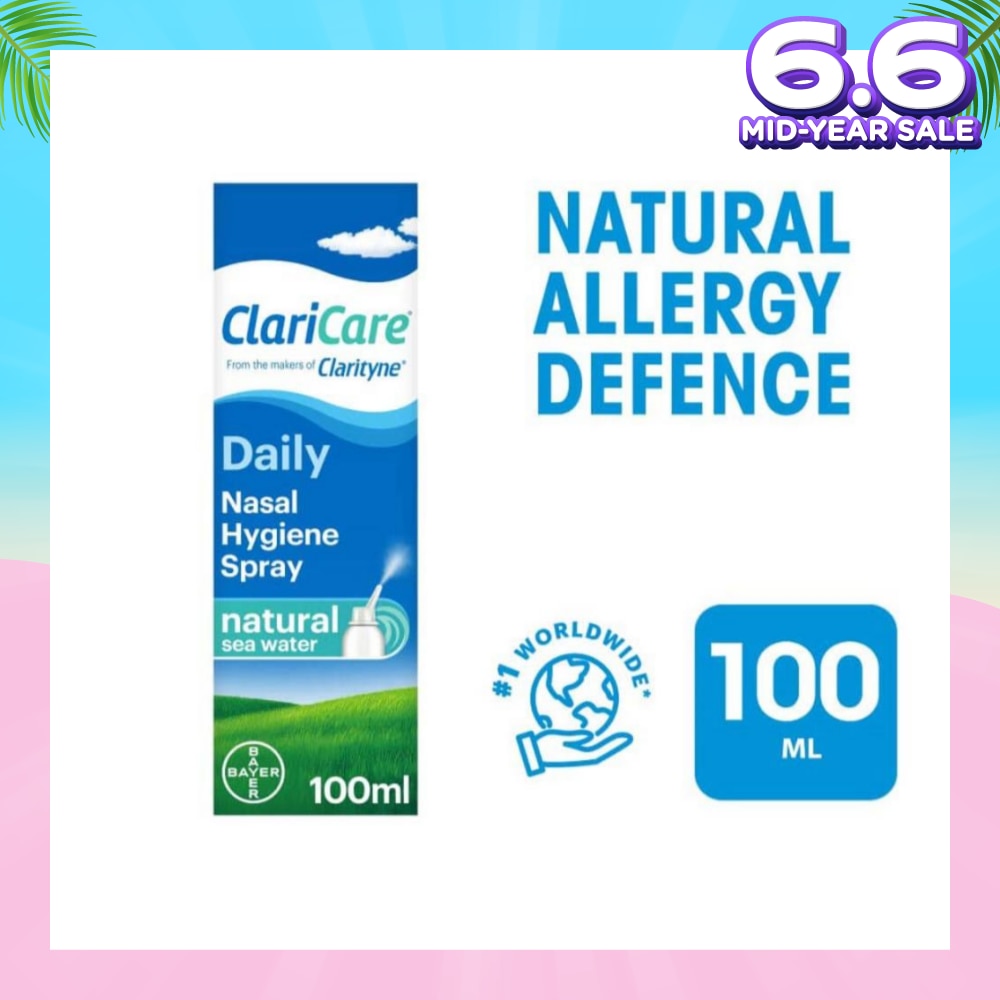 Clarityn® Claricare Daily Nasal Hygiene Spray Natural Sea Water 100ml<BR>